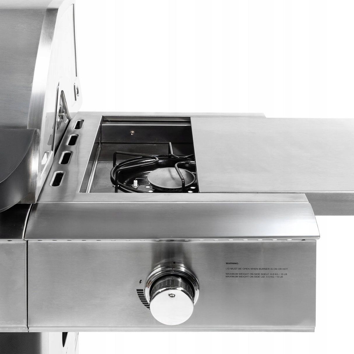 Grill Gazowy Ogrodowy z Kuchenką Boczną 5 Palnikó +Pokrowiec Srebrny 22,5kW