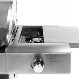 Grill Gazowy Ogrodowy z Kuchenką Boczną 5 Palnikó +Pokrowiec Srebrny 22,5kW