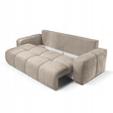 Sofa z Funkcją Spania i Pojemnikiem Beżowa Tkanina Perfect Harmony 59