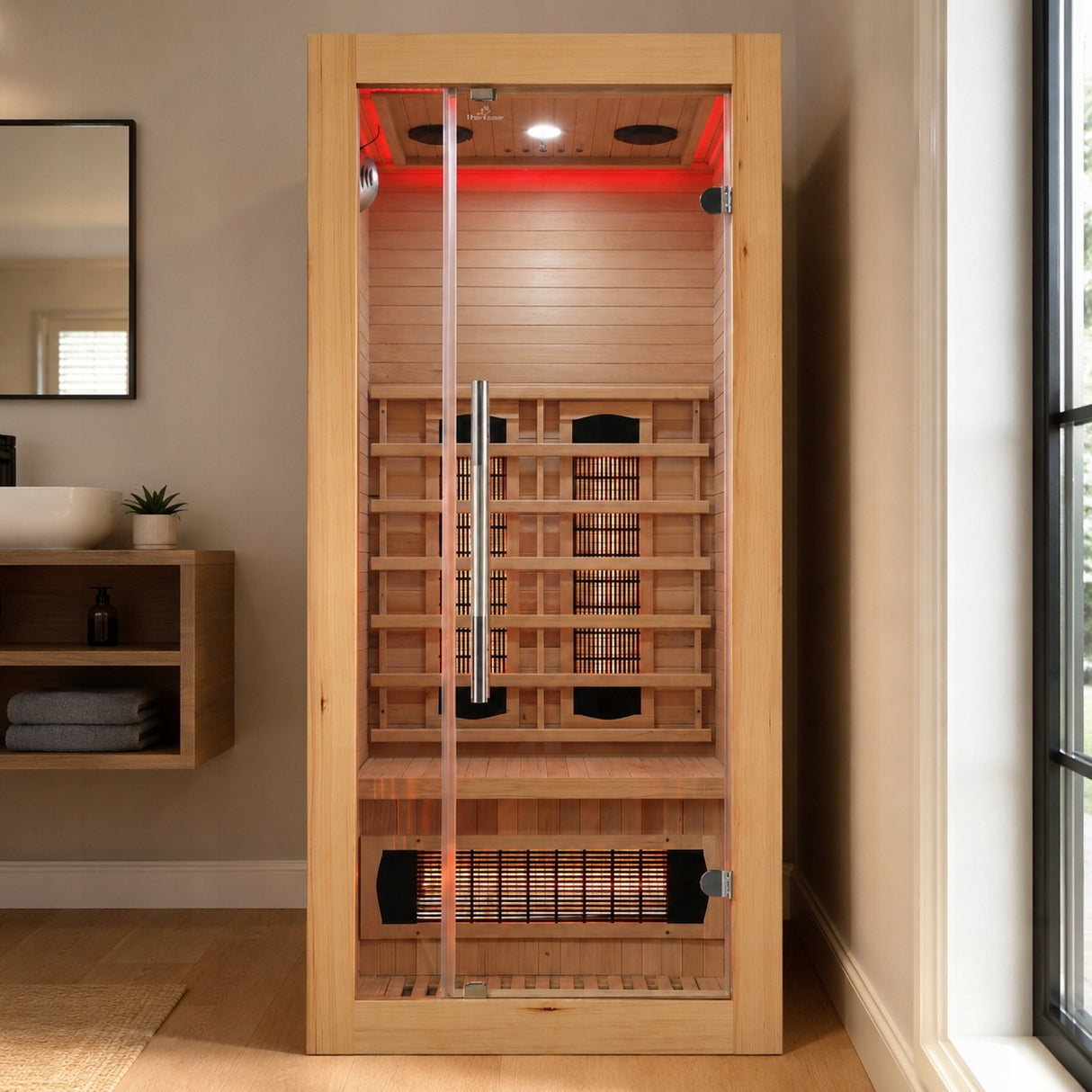 Sauna Jednoosobowa Infrared Naturalna na 1 Osobę Domowe Spa Aurora Heat