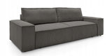 Sofa Rozkładana z Pojemnikiem na Pościel Sztruksowa Ciemnoszara 257x102cm