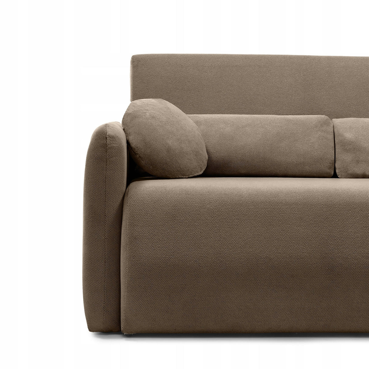 Sofa Rozkładana z Funkcją Spania i Pojemnikiem Brązowa 160x105/192 cm