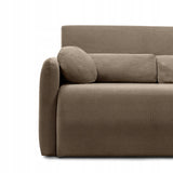 Sofa Rozkładana z Funkcją Spania i Pojemnikiem Brązowa 160x105/192 cm