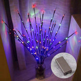 Gałązka 20 LAMPEK LED Baterie Do Wazonu WIELOKOLOROWE Gałązki Święta 70 cm