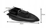 Łódka Zanętowa 2 Akumulatory 55x26x17 cm Czarna Zasięg 400-500 m + GRATIS