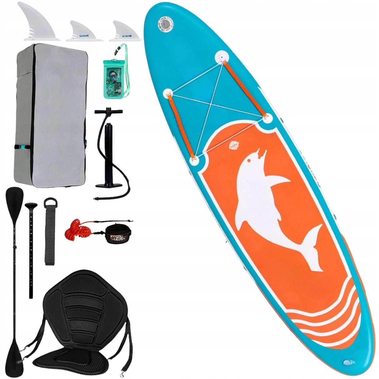 Deska Wiosłowa Nadmuchiwana Stand Up Paddle Board Niebieska z Akcesoriami