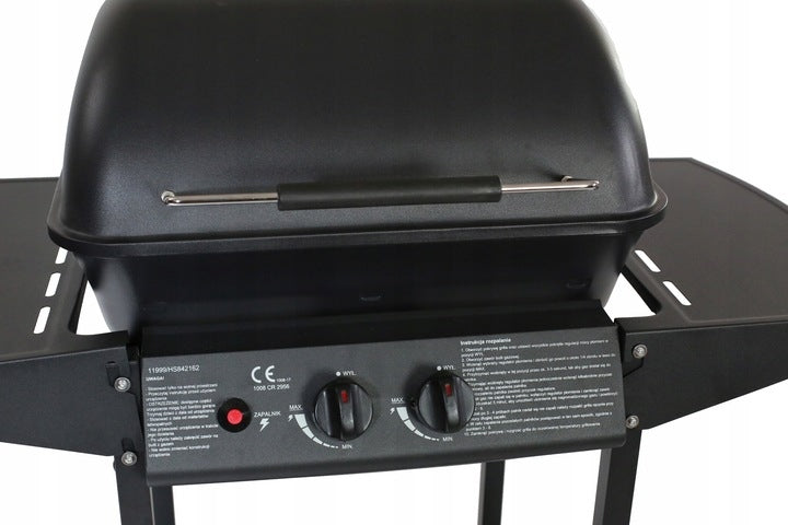 Kompaktowy Grill Gazowy Dwupalnikowy Stalowy 5,5 kW Trwały Przenośny