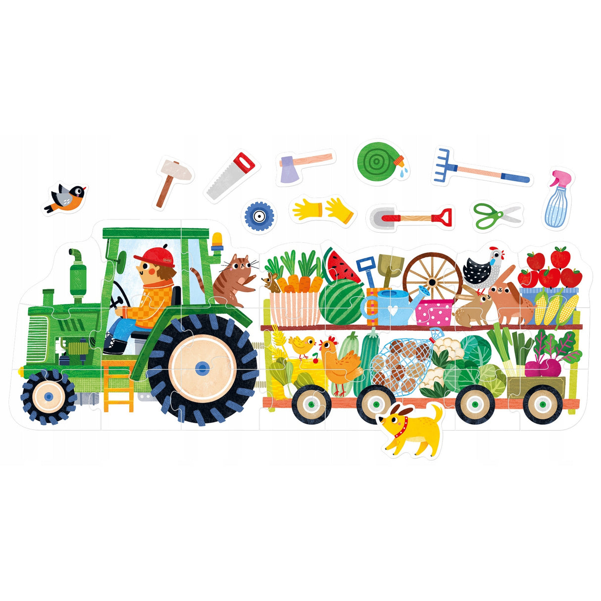 Puzzle Edukacyjne Podłogowe Traktor 24 El Dla Dzieci 2+ Trwałe Rozwijające