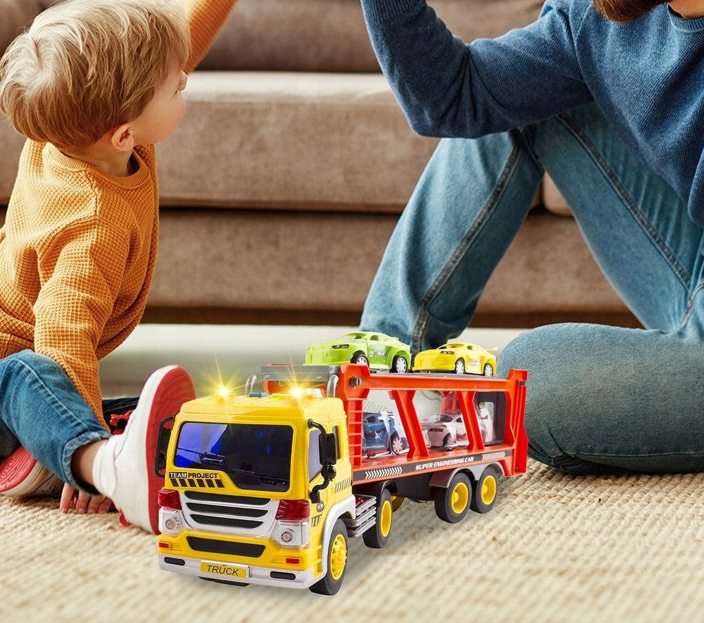 Ciężarówka Laweta Tir Samochód Ciężarowy Dźwięk z Samochodzikami Autami