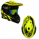 Kask Motocyklowy Cassida Cross CUP/TWO HI VIS Zielony Crossowy M
