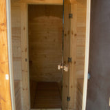 Sauna Ogrodowa Zestaw z Piecem na Drewno Szwedzkie Drewno Beczka 340 cm
