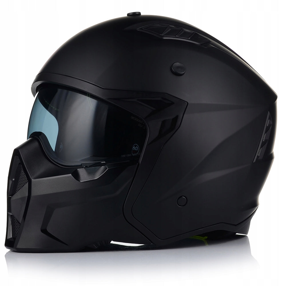 Kask Motocyklowy Predatora Daszek + 2xSzyba Czarny Mat XS 4w1 Vito
