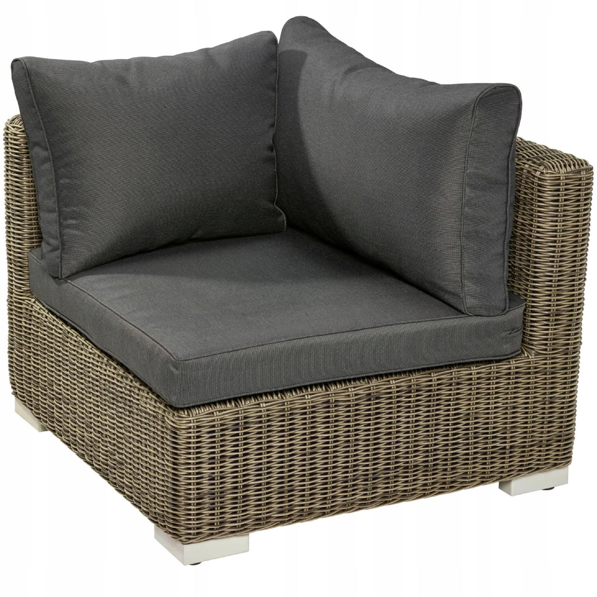 Fotel Ogrodowy Narożny Aluminium Technorattan Nature Dark 86x86x66 cm