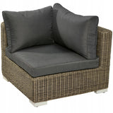 Fotel Ogrodowy Narożny Aluminium Technorattan Nature Dark 86x86x66 cm
