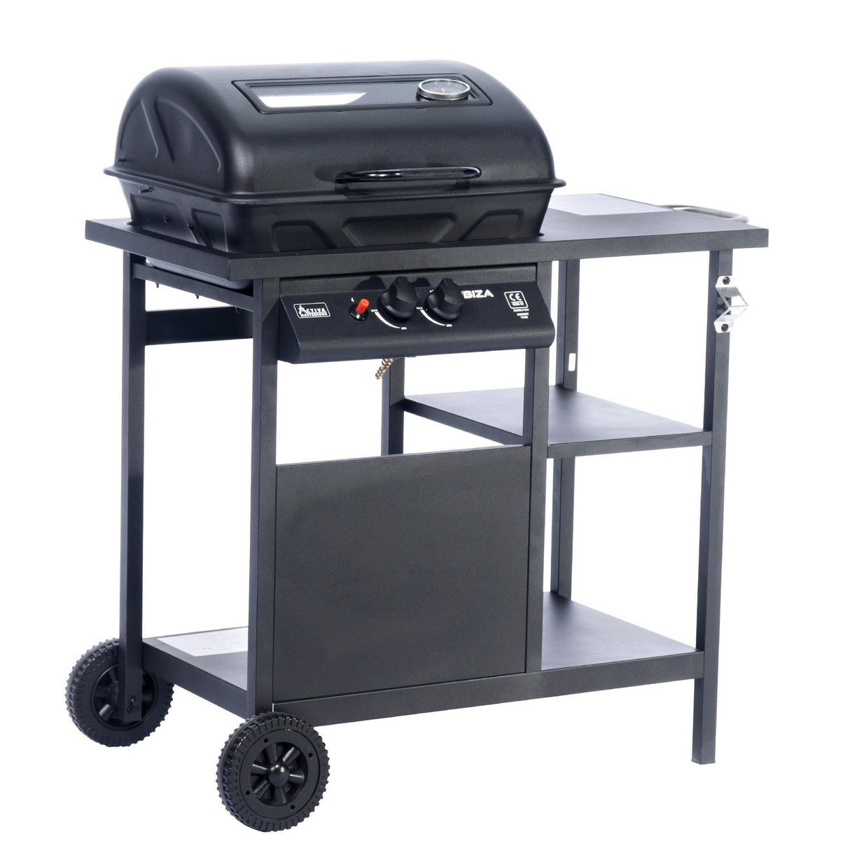 Grill Gazowy Reduktor i Wąż w Zestawie Activa Czarny 2-Palnikowy 5,4 kW