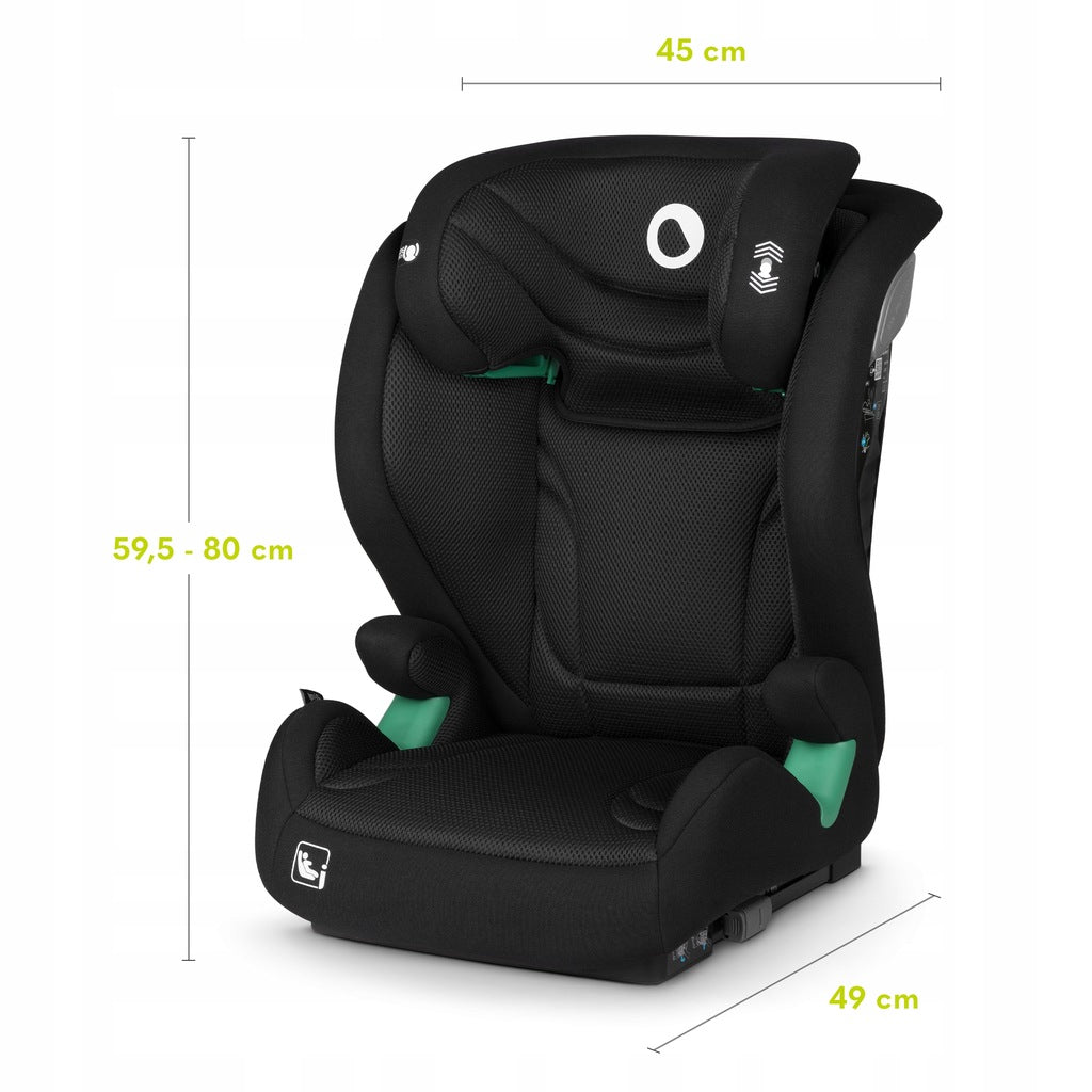 Fotelik Samochodowy Black Czarna 100-150cm POVES Podstawka dla Dziecka