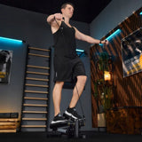 Stepper do Ćwiczeń Skrętny Fitness z Linkami Step Licznikiem 2w1 Czarny