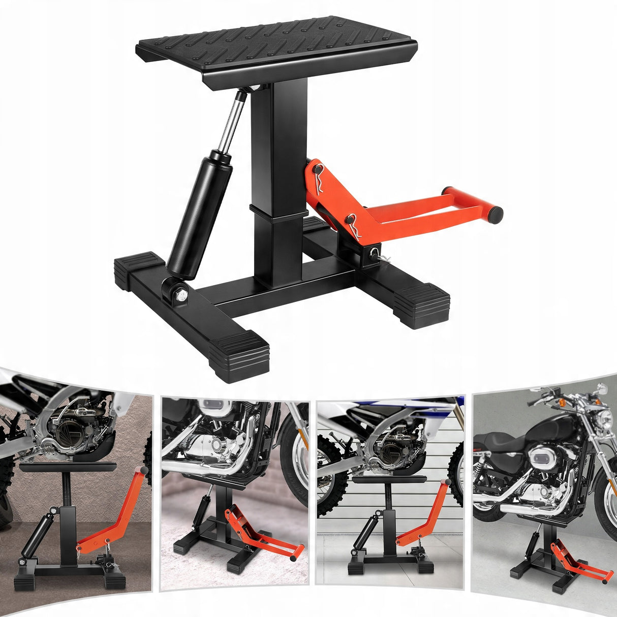Podnośnik Hydrauliczny Motocyklowy do Warsztatu Regulowana Wysokość 400kg