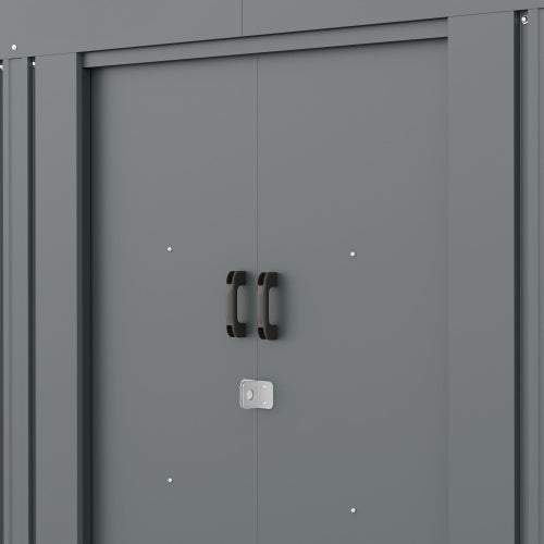 Domek Ogrodowy z Dwuspadowym Dachem Metalowy Czarny 185x157cm 2,67m² POVES