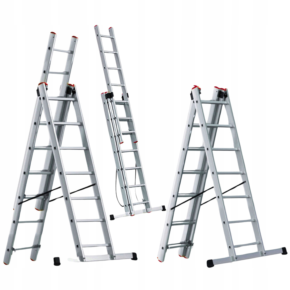 Drabina Aluminiowa na schody PRO + GRATIS Wielofunkcyjna 3x15