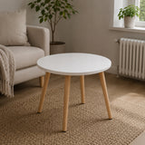 NOWOCZESNY STOLIK KAWOWY OKRĄGŁY DO SALONU POKOJU DREWNO STYLOWY LOFT