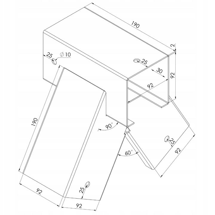 Zestaw do budowy huśtawki 2x Łącznik do belek i kantówek 90x90 mm - czarny