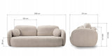 Sofa Rozkładana z Pojemnikiem na Pościel Obły Kształt Boucle Beżowa 238x101