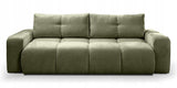 Sofa z Funkcją Spania Pojemnikiem Oliwkowo-Zielona Tkanina Perfect Harmony