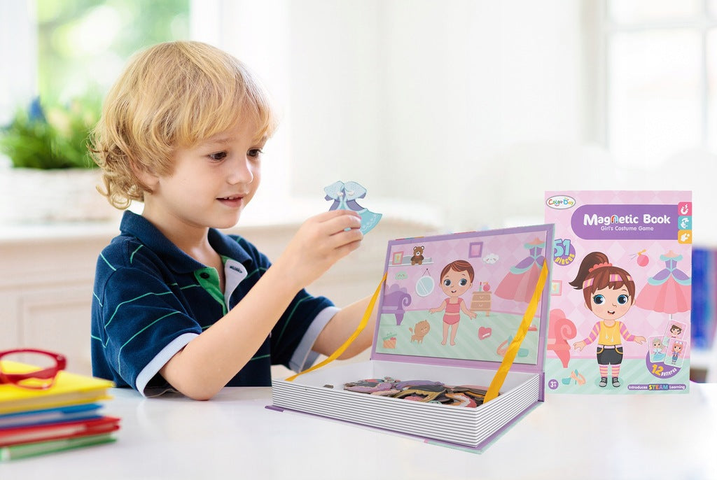 Układanka Magnetyczna Magnetyczne Ubranka dla Dziewczynki Puzzle Edukacyjne
