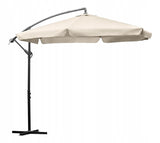 Parasol Ogrodowy Z Wysięgnikiem Składany Regulacja Wysokości 350Cm Beżowy