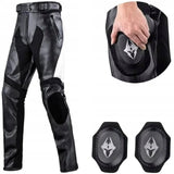 Motocyklowe Spodnie Skórzane Czarno Białe Ochronne UNISEX Rozmiar 3XL