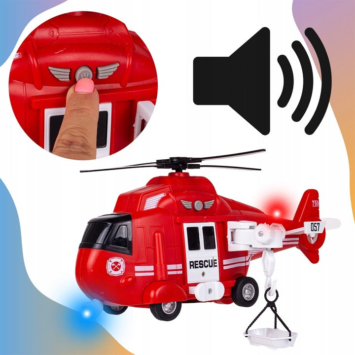 HELIKOPTER STRAŻY POŻARNEJ NAPĘD ŚWIATŁO DŹWIĘK