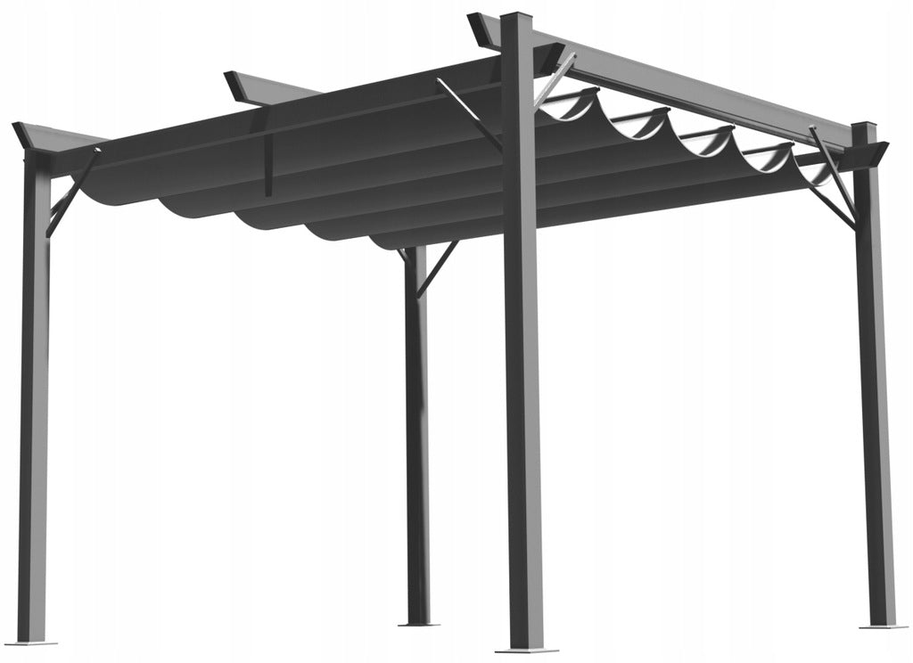 Pergola Ogrodowa Tarasowa Szara Dach Altana Pawilon Dach 3x3 M