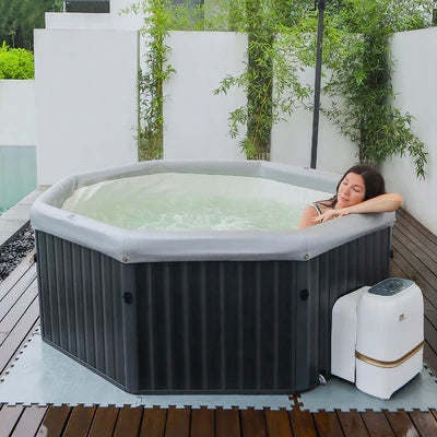 Basen z Hydromasażem Ośmiokąt Spa Ogrodowy Nadmuchiwany 6 osob. 1100 L