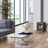 Piec Kominek Piecyk Żeliwny P7 ECO 9,3kW Stalowy Czarny Koza Wolnostojący