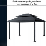 Dach Pawilon 4x3m Poszycie Wodoodporny M5 Antracyt z Kominem do Cyrkulacji