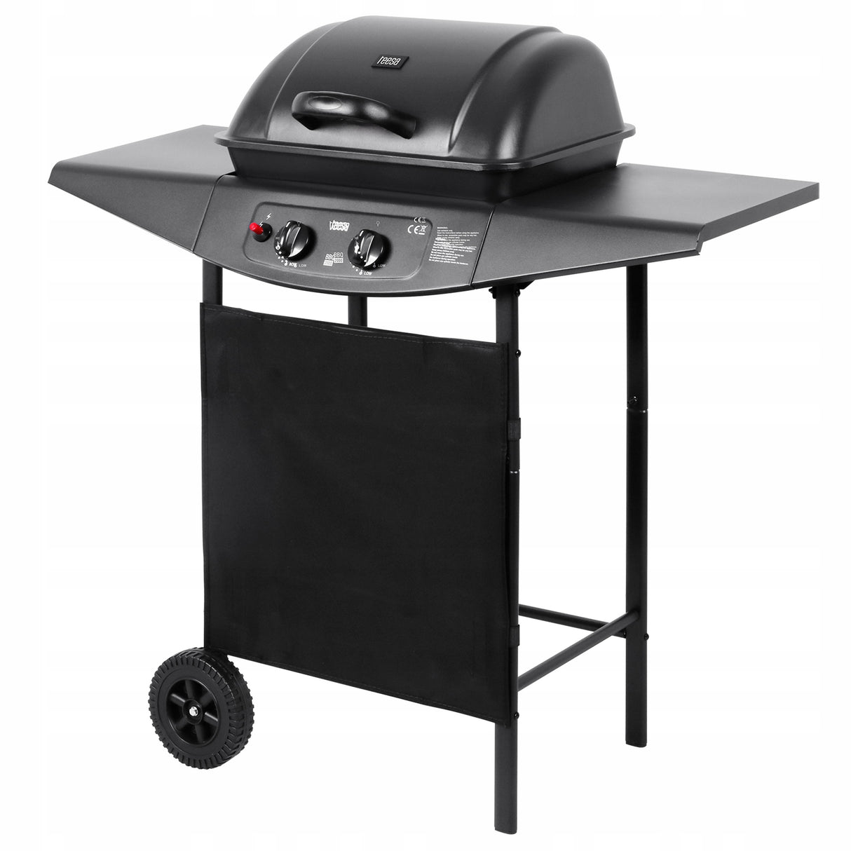 Grill Gazowy Czarny Kompaktowy Teesa BBQ 2000 2 palniki 5 kW TSA0080
