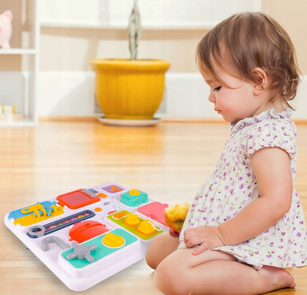 Tablica Sensoryczna Manipulacyjna Dźwięk Pokrętła Walizka dla Dzieci