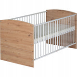 Łóżko Dziecięce Łączone Okrągła Barierka Ruszt Regulowany 70x140cm Buk