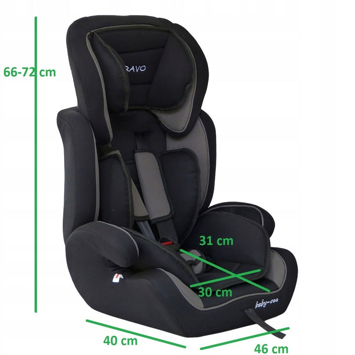Fotelik Samochodowy dla Dziecka Przenośny Do 12 Roku Życia 9 - 36 kg POVES