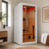 Sauna Jednoosobowa Infrared na 1 Osobę Domowe Spa Aurora Heat Biała