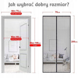 Moskitiera na Drzwi Balkonowe Kurtyna Szczelna Zasłona Magnes 70x200 cm