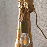 Lampa Złota Stołowa w Kształcie Żyrafy Elegancka Lampka Nocna Mosiądz 40 cm