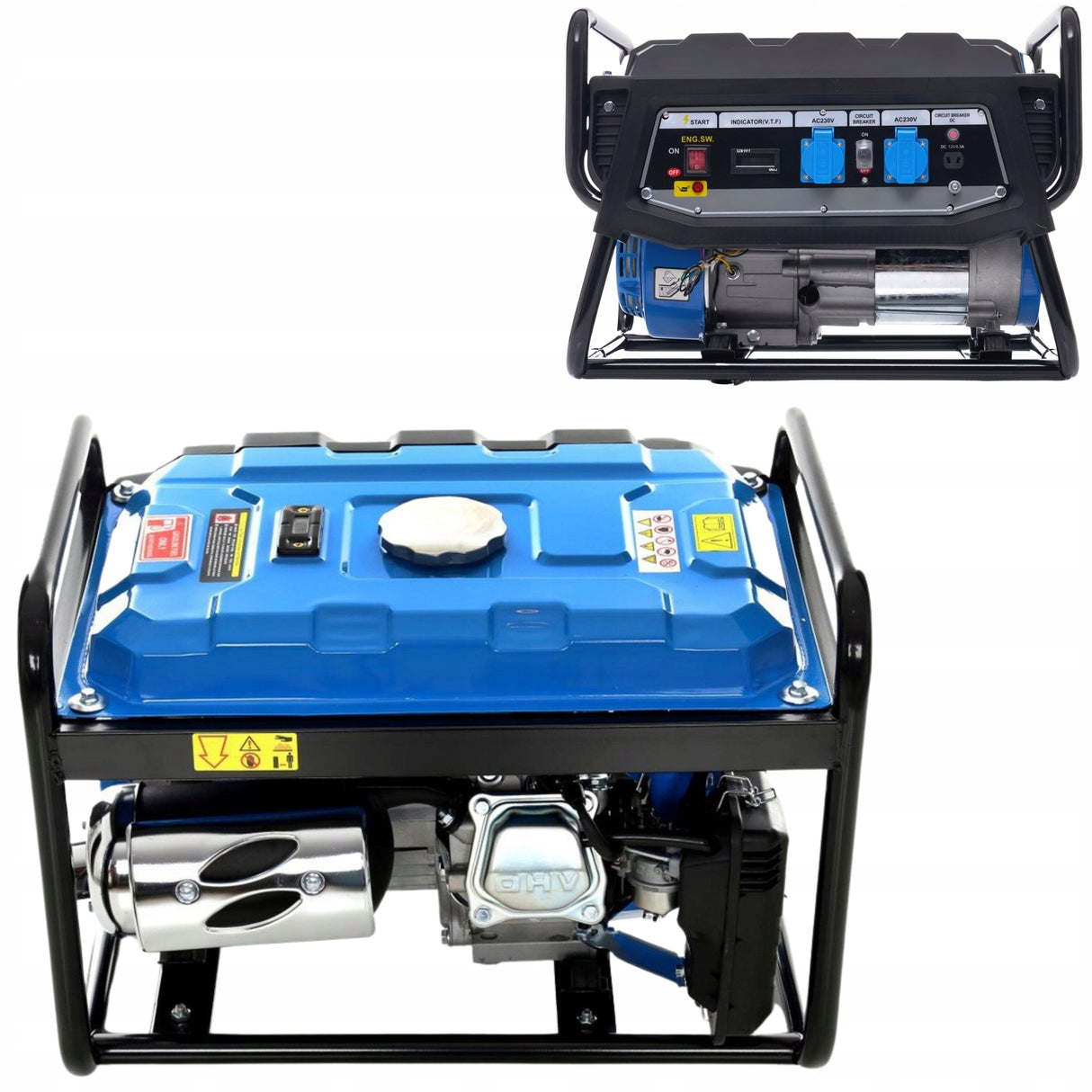 Agregat Benzynowy 3500W Generator Prądu Mobilny Ręczny Start + Gratis