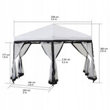 Pawilon Ogrodowy Altana Namiot Metal Biały 339x339x260cm Łatwy Montaż