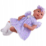 Lalka Interaktywna w Liliowej Sukience + Akcesoria Bobas Niemowlak 46 cm