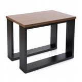 Zestaw 2 Stoliki Kawowe Loft Retro Dąb Brown Craft Kwadrat 2 Poziomy 60x60