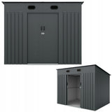 Domek Ogrodowy UNIWERSALNYM Jednospadowym Dachem Antracyt 252x191cm 4,37m²