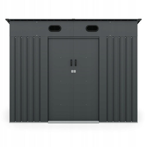 Domek Ogrodowy UNIWERSALNYM Jednospadowym Dachem Antracyt 252x191cm 4,37m²