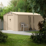 Domek Ogrodowy z Dwuspadowym Dachem Metalowy Antracytowy 240x360 cm, 8,60m²
